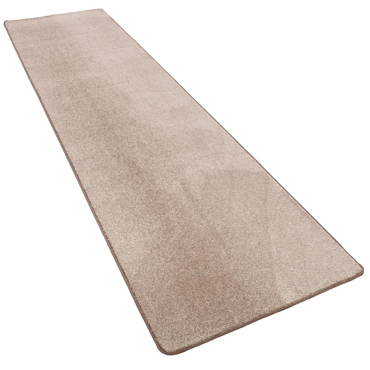 HOCHFLOR VELOURS LÄUFER TEPPICH LUNA - Taupe, Textil (80/320cm) - Snapstyle