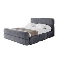 POLSTERBETT mit Bettkasten, Fußteil und Lattenrost, Bett mit Matratze H3/H4 - ELVA-Z 180x200 Dunkelgrau - Dunkelgrau, Holzwerkstoff/Textil (180/200cm) - ALTDECOR