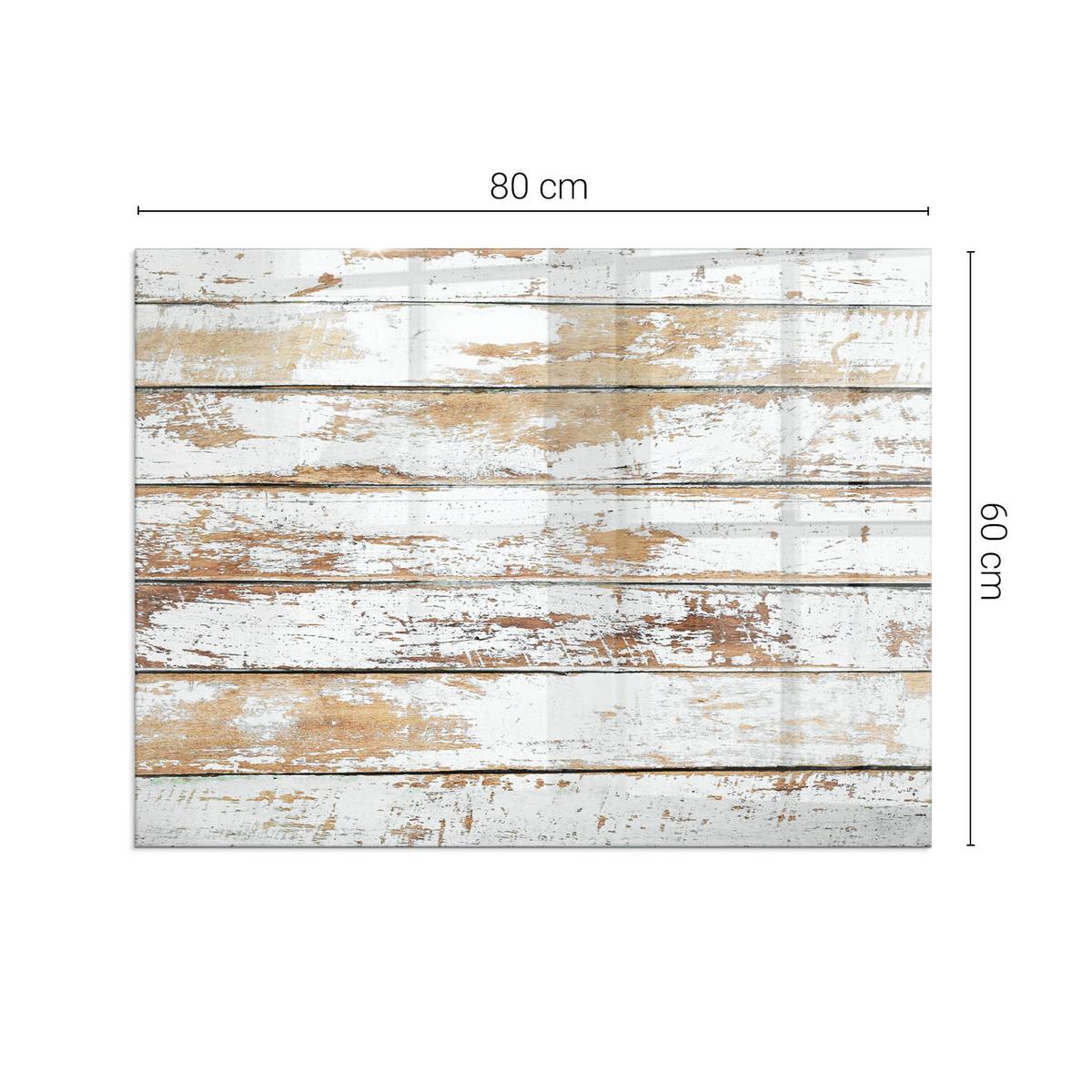 GLASPLATTE für Kamin 80x60 cm - Weiß, Glas (80/60/0.4cm) - TULUP