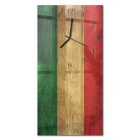 WANDUHR aus Glas 30x60 cm - Italienische Flagge - Multicolor, Glas (30/60/0.4cm) - TULUP