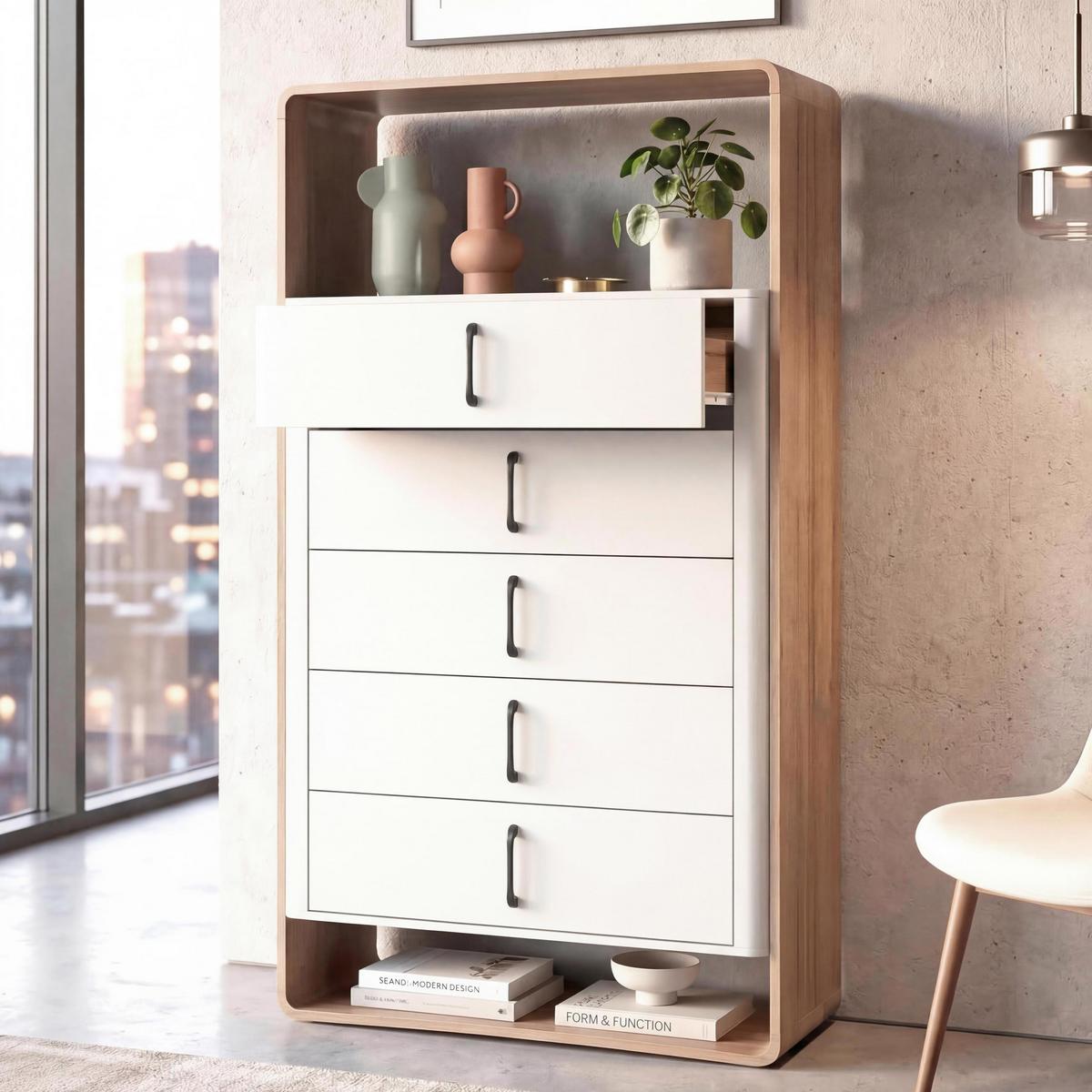 HIGHBOARD Weiß - Weiß, Holz (80/155/41cm) - MCW