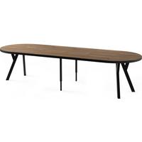 ESSTISCH Twixy XXL groß rund oval ausziehbar, Eiche Dunkelbraun Rustikal 100-300/100/76 cm - Kastanienfarben/Schwarz, Holz/Holzwerkstoff (100/300/76cm) - WFL GROUP