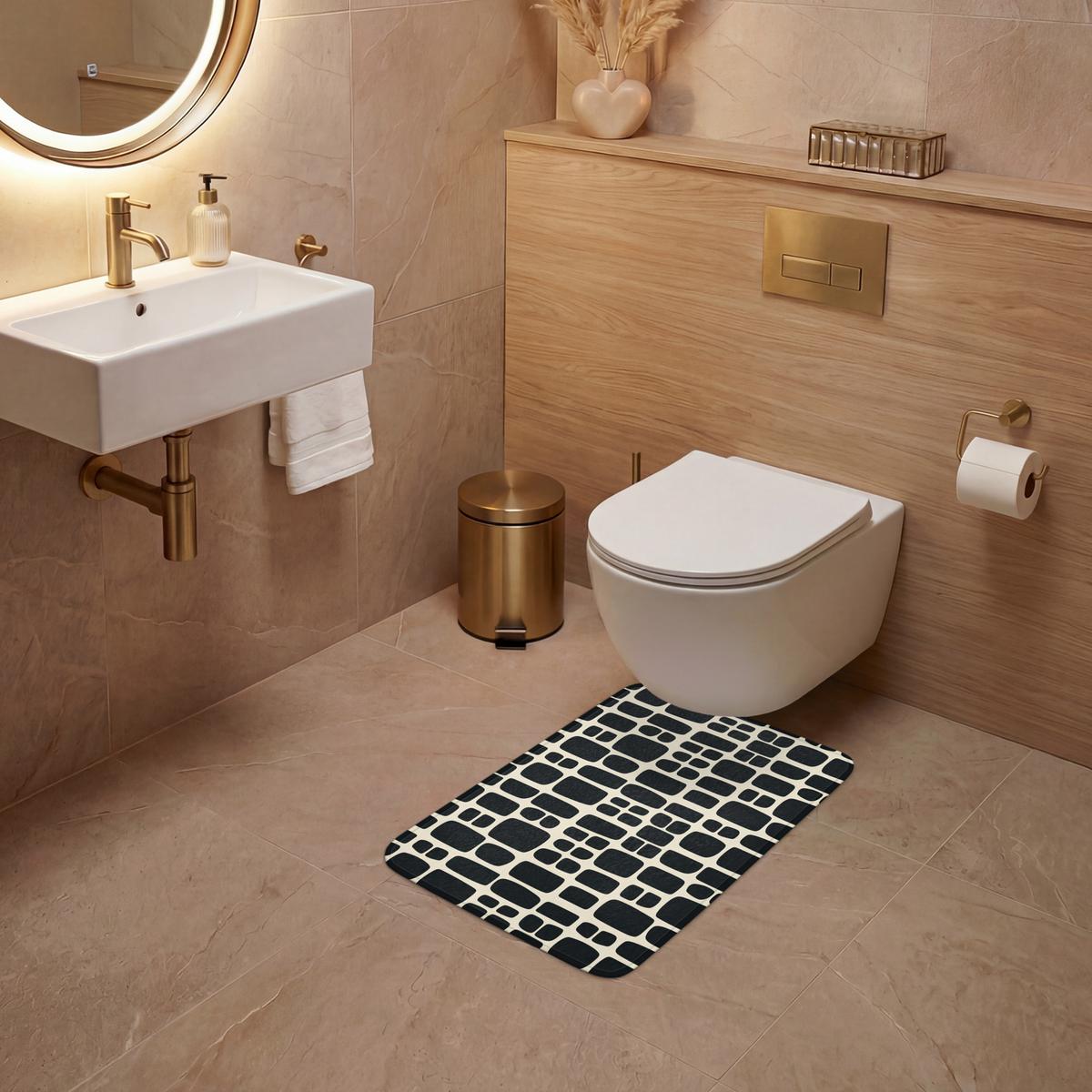 WC-VORLEGER Modern - Bio - Schwarz WC Teppich 40x60 cm - Anthrazit, Textil (40/1cm) - OnlyWow