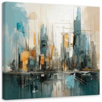 LEINWANDBILD Architektur Stadt Minimalismus 30x30cm - Multicolor, Textil (30/30cm) - Feeby