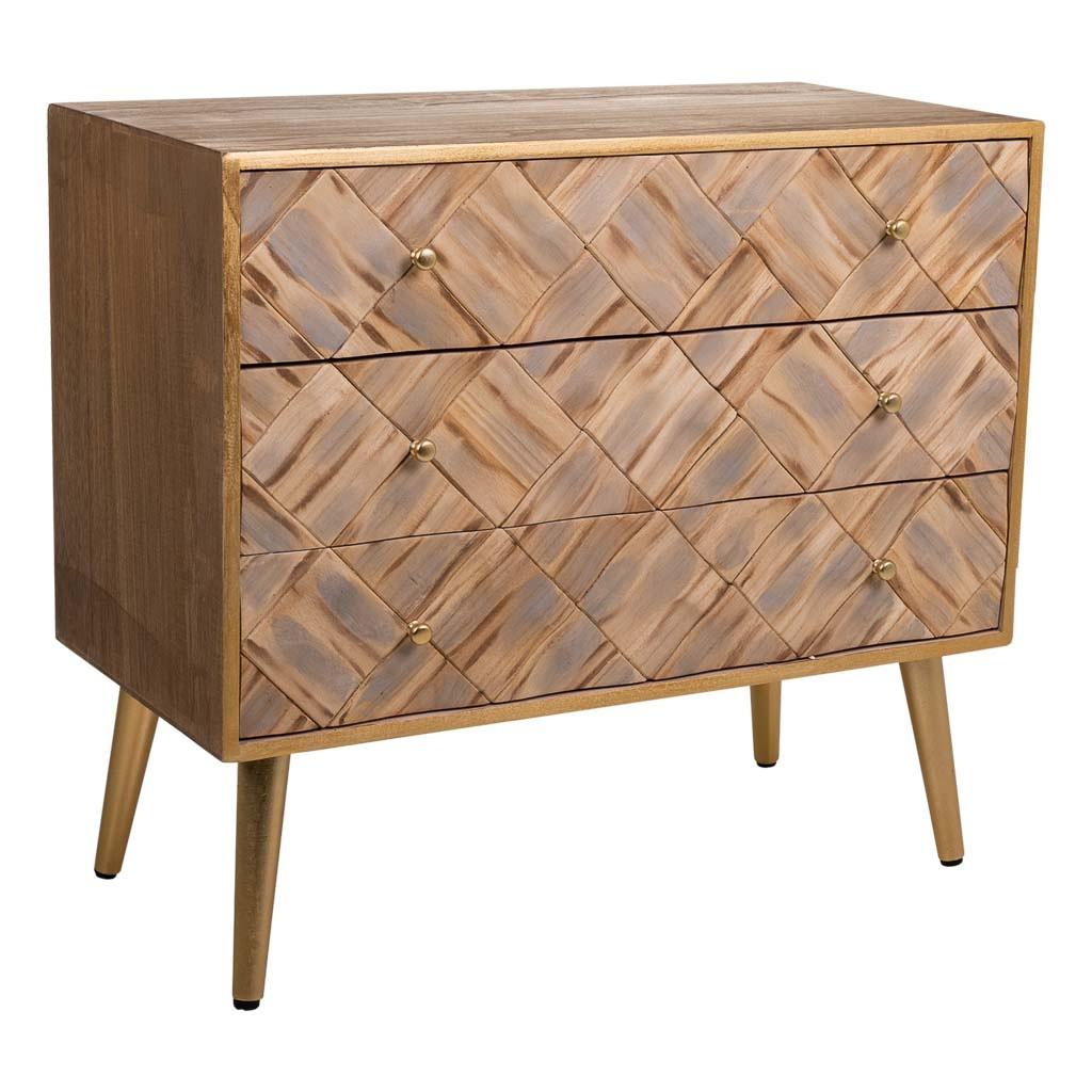 KOMMODE aus Holz 73x36x65 cm - Braun, Holz (73/65/36cm) - Wanderlust