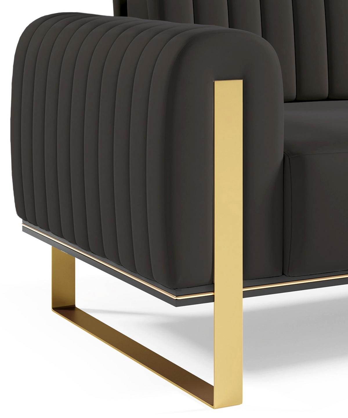 SOFA Parissa 164 cm - Goldfarben/Schwarz, Textil/Metall (164/79/92cm) - Selsey