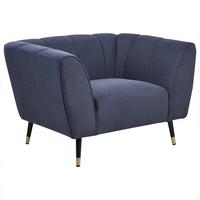 SESSEL Dunkelblau Orsta - Goldfarben/Schwarz, Textil (112/73/85cm) - Beliani