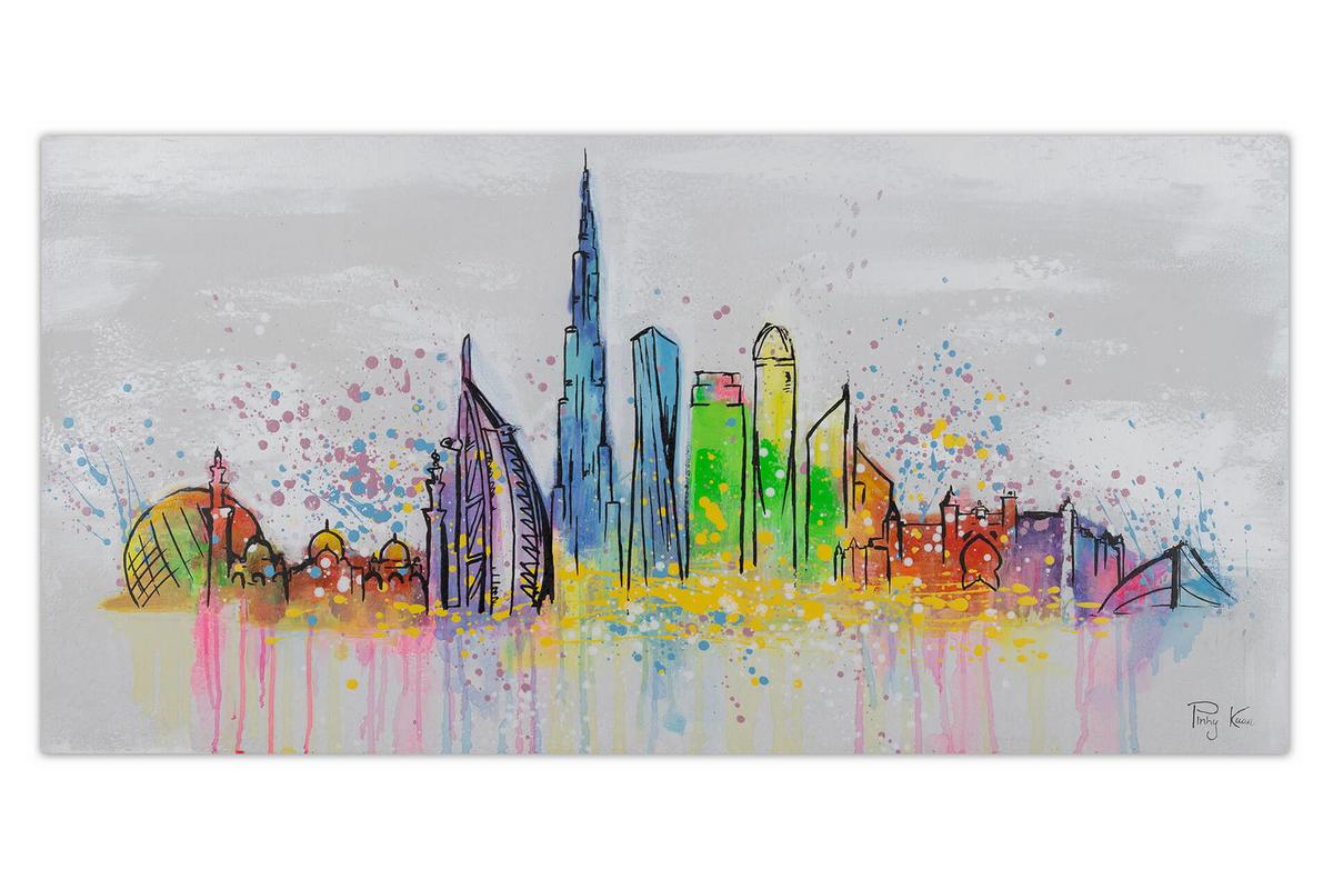 ACRYLBILD HANDGEMALT 120/60 cm - Multicolor/Grau, Holz/Textil (120/60cm) - KUNSTLOFT