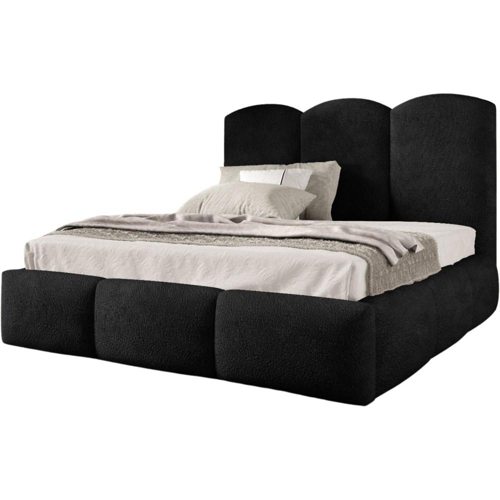 POLSTERBETT Bero, 200x200, Bouclé-Stoff, Schwarz - Schwarz, Textil (200/200cm) - Beautysofa