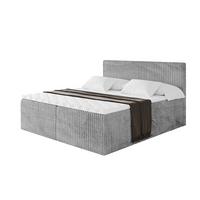 BOXBETT mit Matratze H3 und Lattenrost - TOLO - 140x200 Cord - Hellgrau - Hellgrau, Holzwerkstoff/Kunststoff (140/200cm) - ALTDECOR