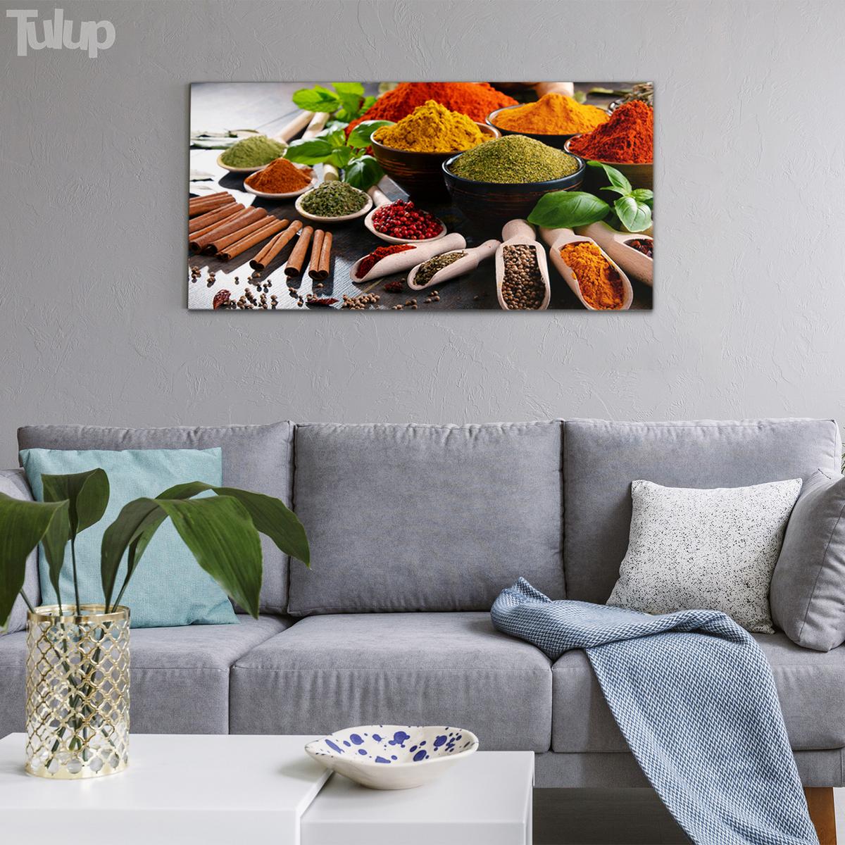 GLASBILD 120x60 cm Lebensmittel und Getränke - Salbeigrün/Multicolor, Glas (120/60cm) - TULUP