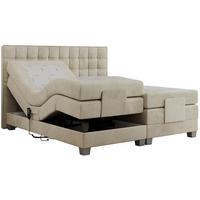 BOXBETT ELEKTRO 140/200 Beige Velvet - H4 - Beige, Holz/Textil (140/200cm) - MKS