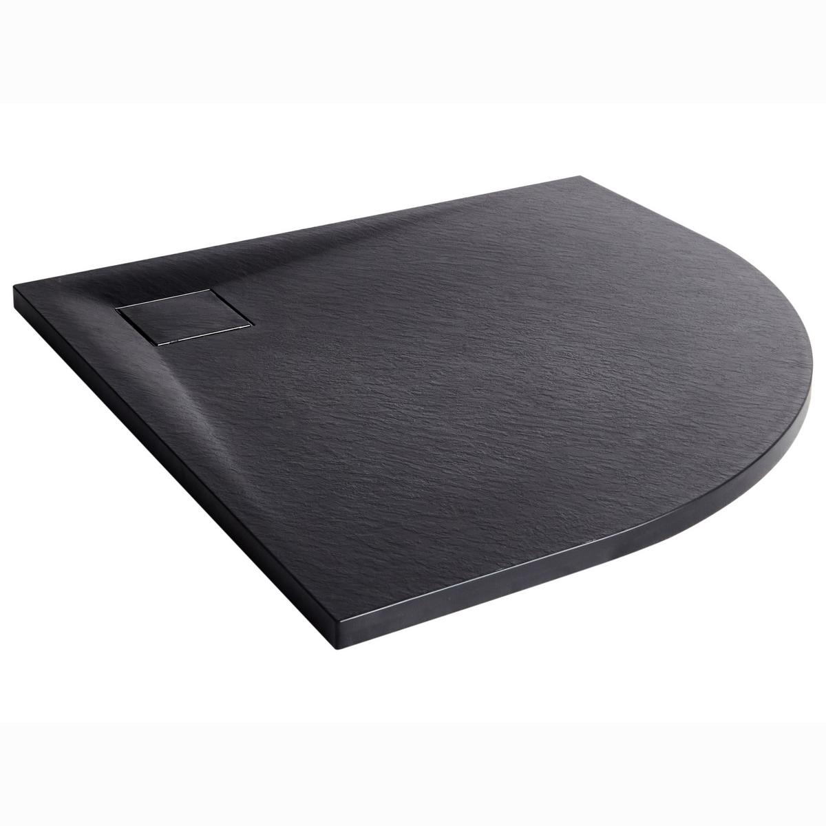 DUSCHWANNE 80/80/3 cm Schwarz Paron - Schwarz, Kunststoff (80/3/80cm) - Beliani
