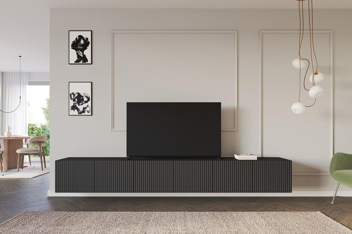 LOWBOARD NOA-2-W 3x100x40x40 cm - Schwarz - Schwarz, Holzwerkstoff (300/40/40cm) - ALTDECOR