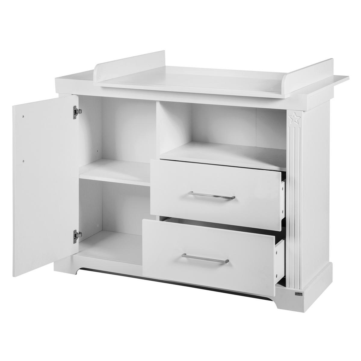 WICKELKOMMODE Maxi - Weiß, Holzwerkstoff/Metall (120/98/75cm) - Roba