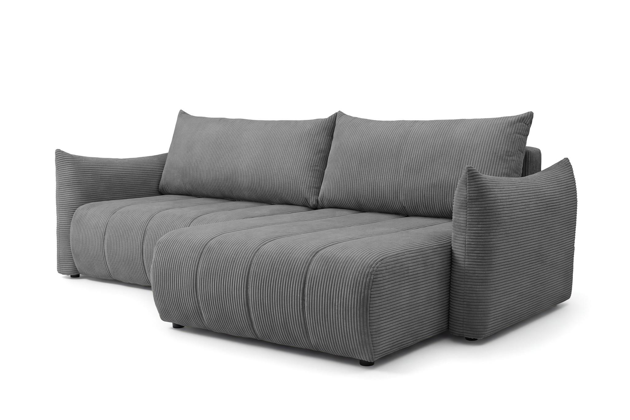 ECKSOFA Ontario Mit Schlaffunktion - Grau, Holzwerkstoff/Textil (260/154cm) - Fun Möbel