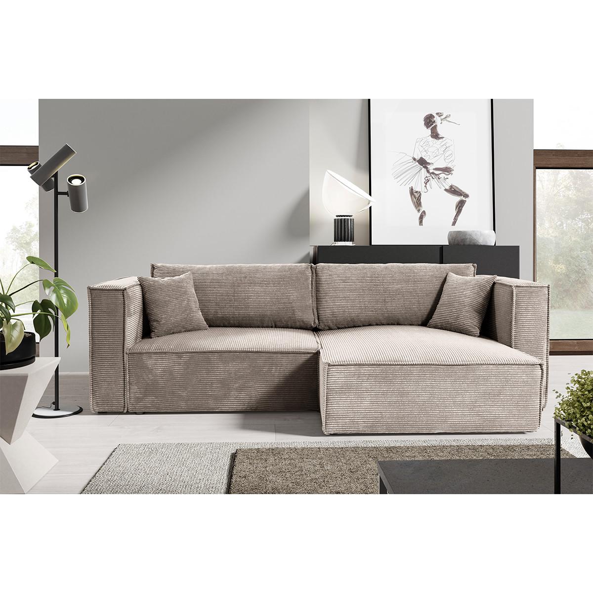 SOFA Jimmy 3 Sitzplätze Taupe - Taupe, Holz (245/77/148cm) - Petits-meubles