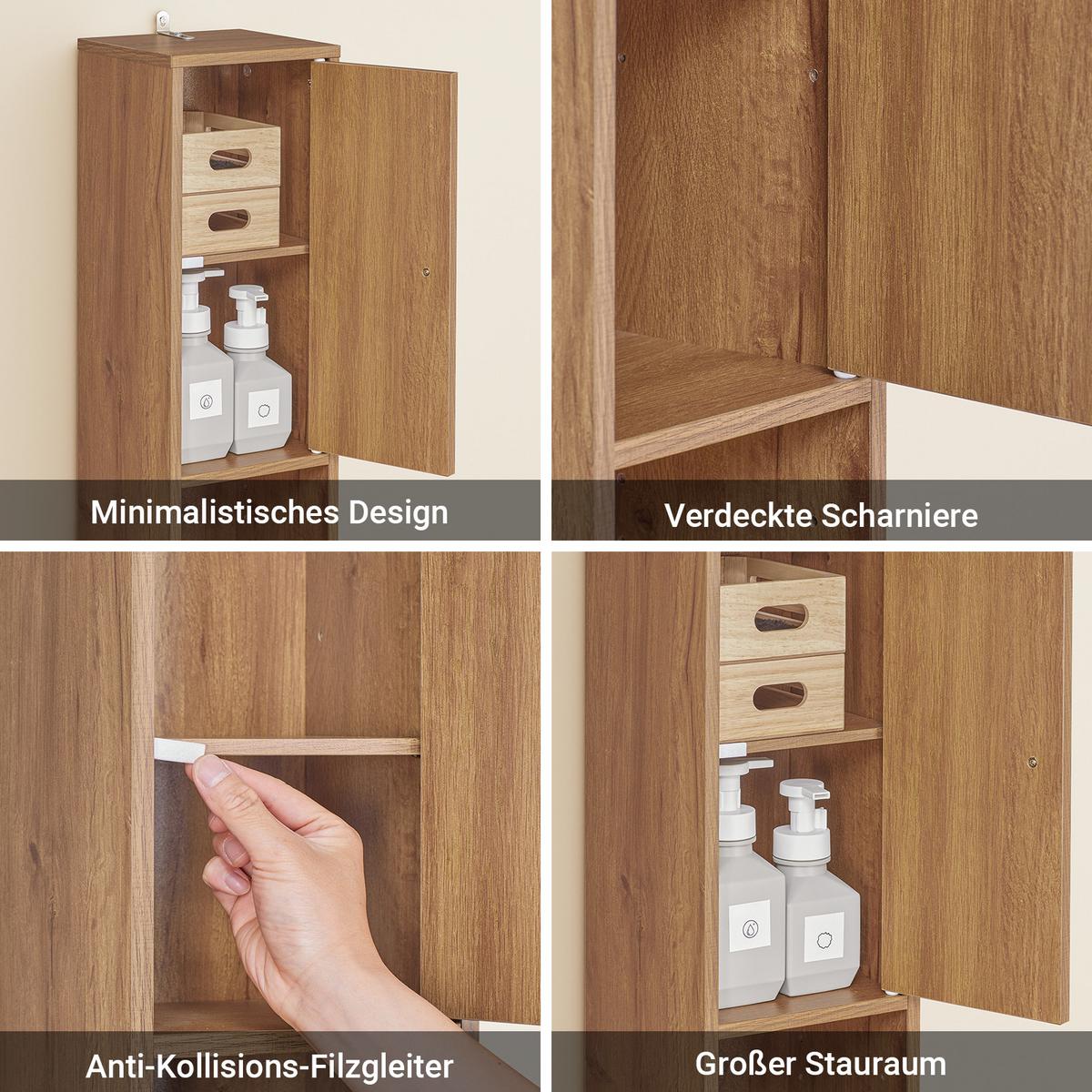 HOCHSCHRANK Vintage - Hellbraun, Holzwerkstoff (20/180/20cm) - SoBuy