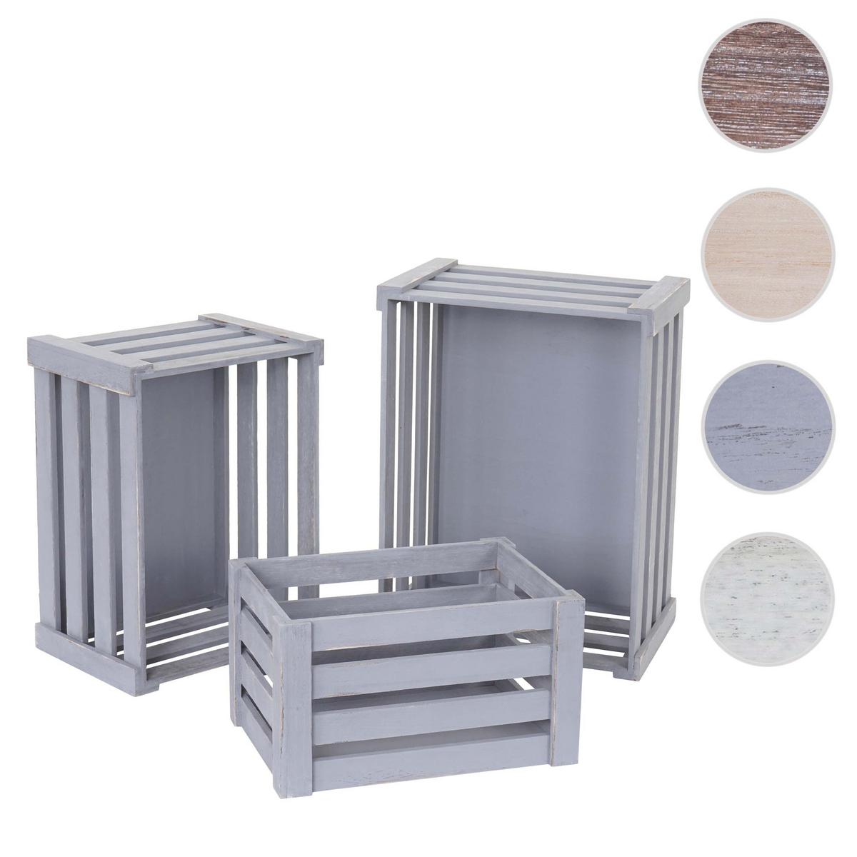 HOLZKISTE 3ER-SET Grau 3er-Set-Set - Grau, Holz (30/41/21cm) - MCW