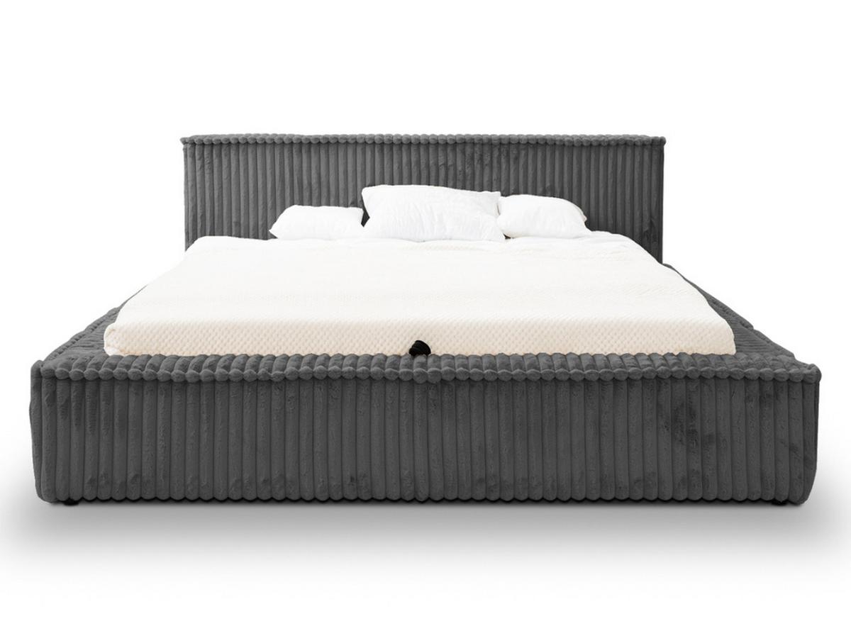 POLSTERBETT Lago 160x200 Dunkelgrau - Dunkelgrau, Textil (160/200cm) - Graingold