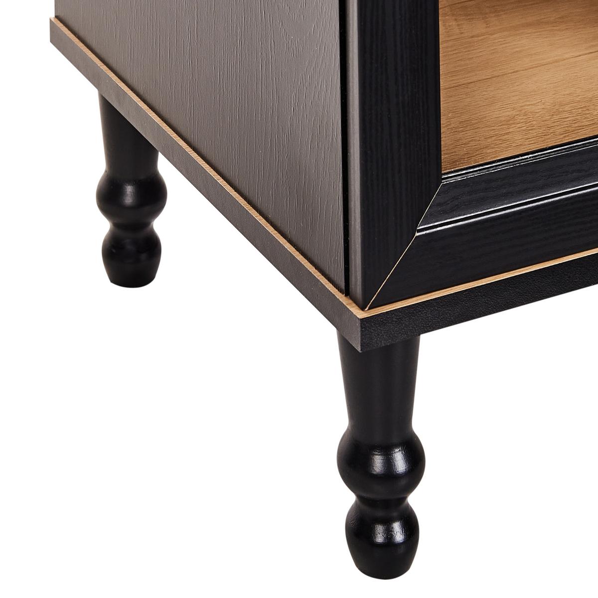 VITRINE mit Glastüren 40 cm Schwarz Tingledale - Schwarz, Holzwerkstoff (40/150/38cm) - Beliani