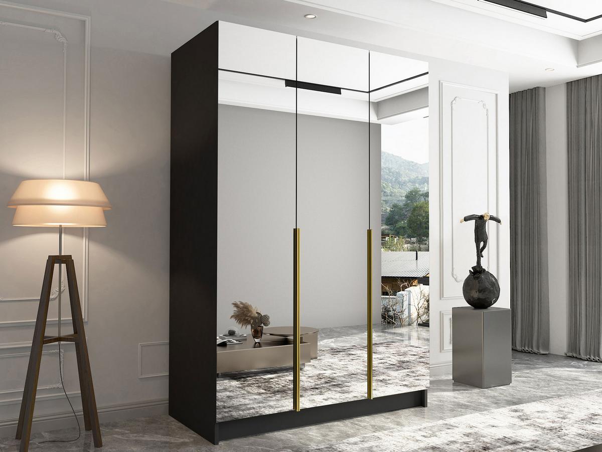KLEIDERSCHRANK Calia III - Goldfarben, Holzwerkstoff/Metall (150/215/58cm) - MIRJAN24