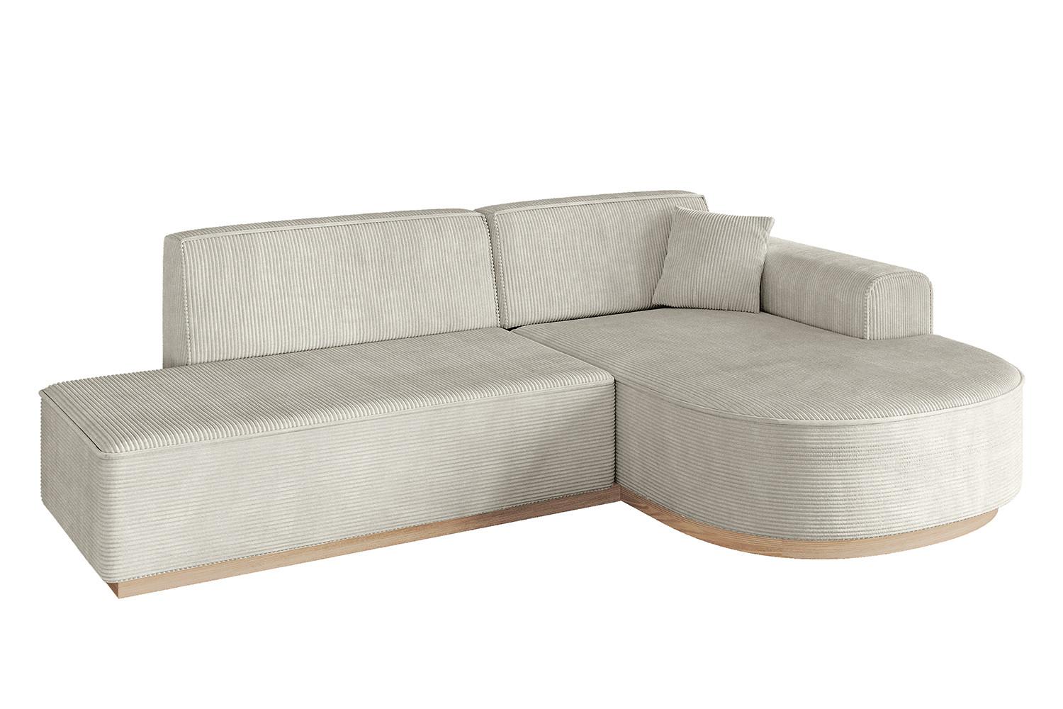 ECKSOFA Ottomane Rechts ARRIO-L1 - 243x171x83 cm Creme - Hellgrau/Creme, Holzwerkstoff/Textil (243/171cm) - ALTDECOR