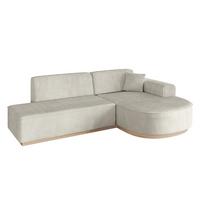ECKSOFA Ottomane Rechts ARRIO-L1 - 243x171x83 cm Creme - Hellgrau/Creme, Holzwerkstoff/Textil (243/171cm) - ALTDECOR