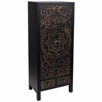 SCHRANK aus Holz 50x35x121 cm - Schwarz, Holz (50/121/34cm) - Wanderlust