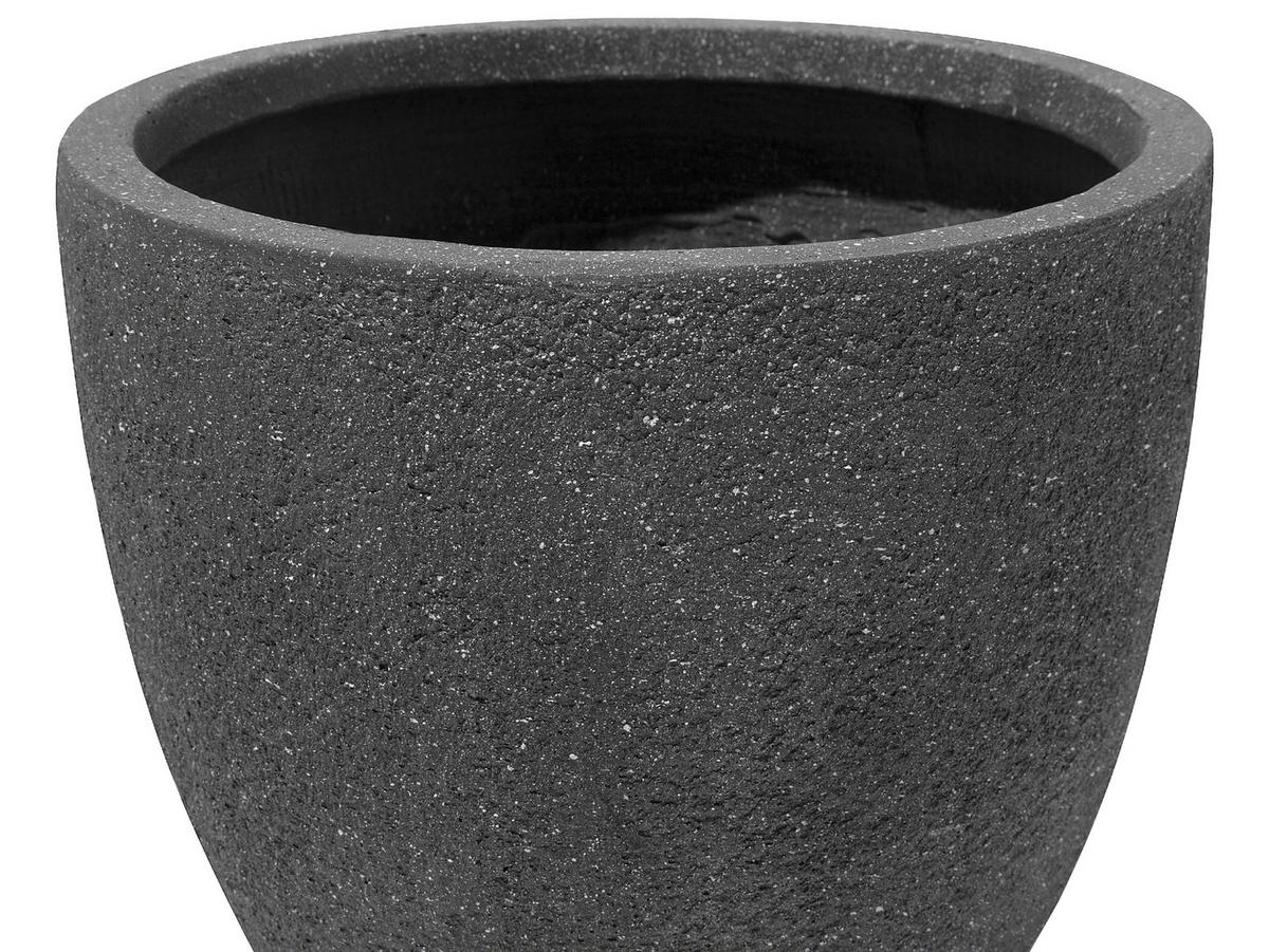 BLUMENTOPF graphitgrau rund 36/36/32 cm Kannia - Grau, Naturmaterialen (32cm) - Beliani