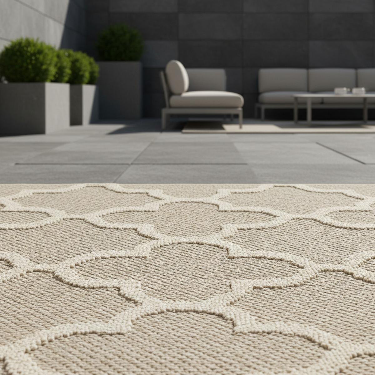 TEPPICH Outdoor IMST in Beige, im Skandi-Stil, 240 x 340 cm - Beige, Textil (340/240cm) - KADIMA DESIGN