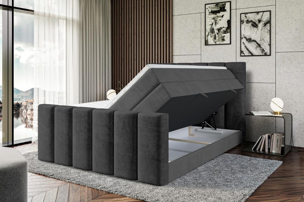 BOXSPRINGBETT BOXI1-Z KING - 180x200 - H3/H4 - Schwarz - Schwarz, Holzwerkstoff (180/200cm) - ALTDECOR