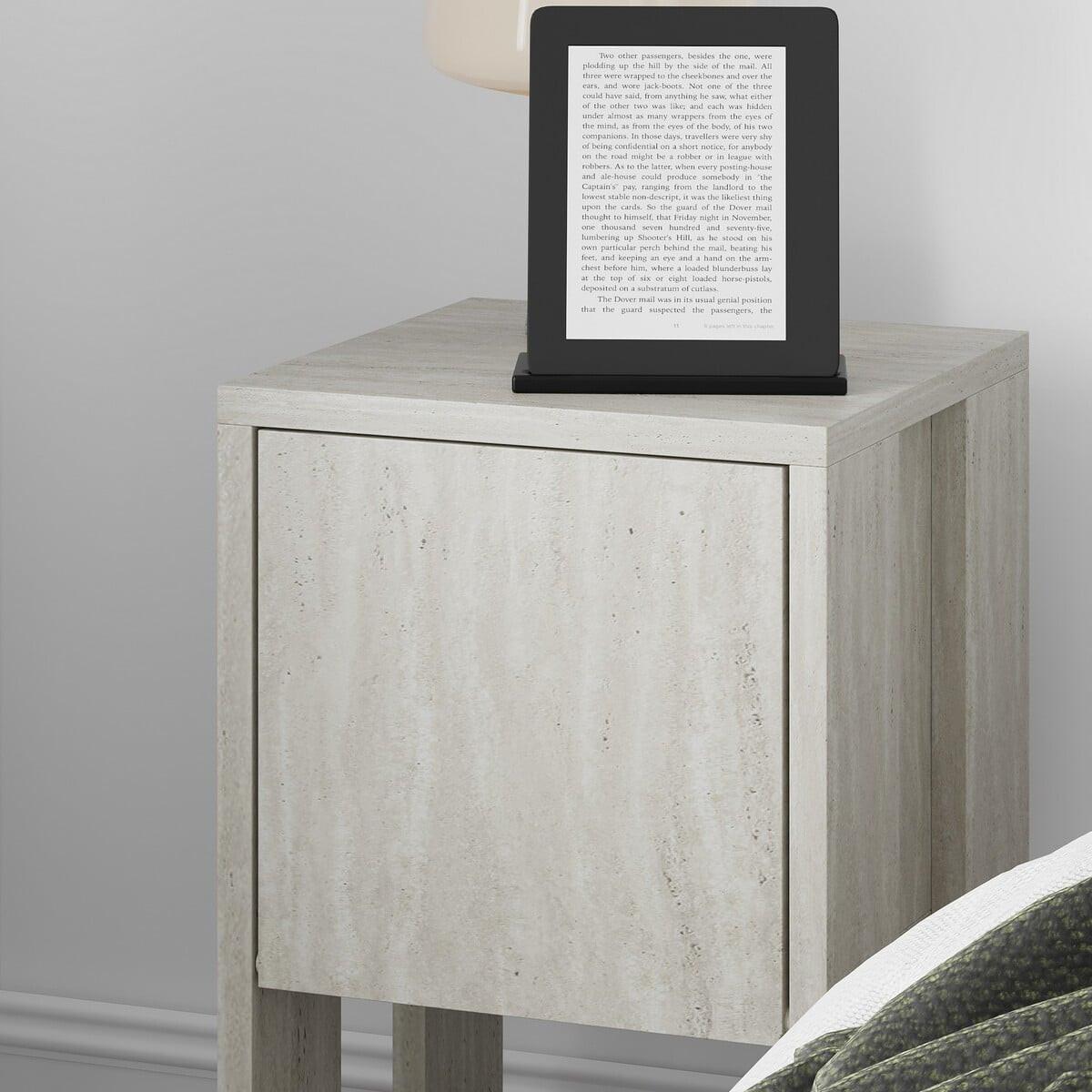 NACHTTISCH 1 Tür aufklappbar Ema 30/30/55 cm - Beige, Holzwerkstoff (30/55/37.5cm) - Calicosy