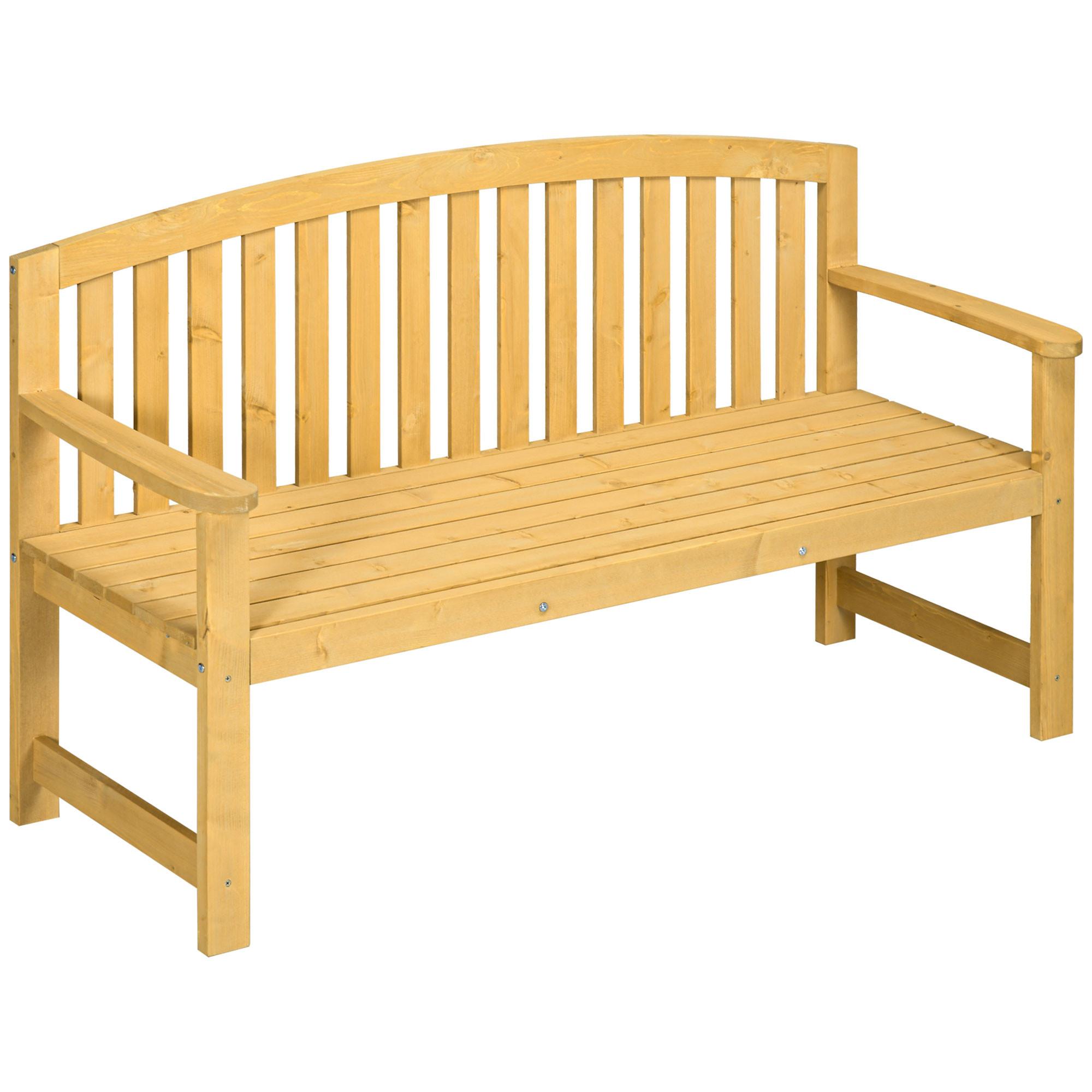GARTENBANK 2-Sitzer aus Tannenholz Orange - Orange, Holz (51/85/143cm) - Outsunny