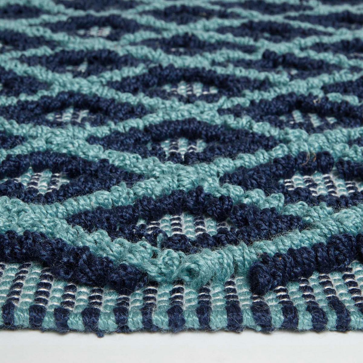HANDWEBTEPPICH Tula geometrisch gemustert 120/170 cm - Blau, Textil (120/170cm) - Homescapes