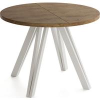 ESSTISCH Ravero runder ausziehbarer, Eiche Braun Rustikal 100-140/100/77 cm - Kaschmir/Alteiche, Holz/Holzwerkstoff (100/140/76.5cm) - WFL GROUP