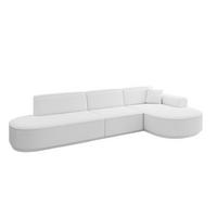 ECKSOFA Ottomane Rechts MARI-L2-v3 - 328x171x83 cm Weiß Bouclé - Schwarz/Weiß, Holzwerkstoff/Kunststoff (171/328cm) - ALTDECOR