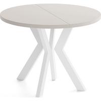 ESSTISCH Savio Weiß rund ausziehbar verlängerbar XXL, Kaschmir 100-200/100/77 cm - Kaschmir/Beige, Holz/Holzwerkstoff (100/200/77cm) - WFL GROUP