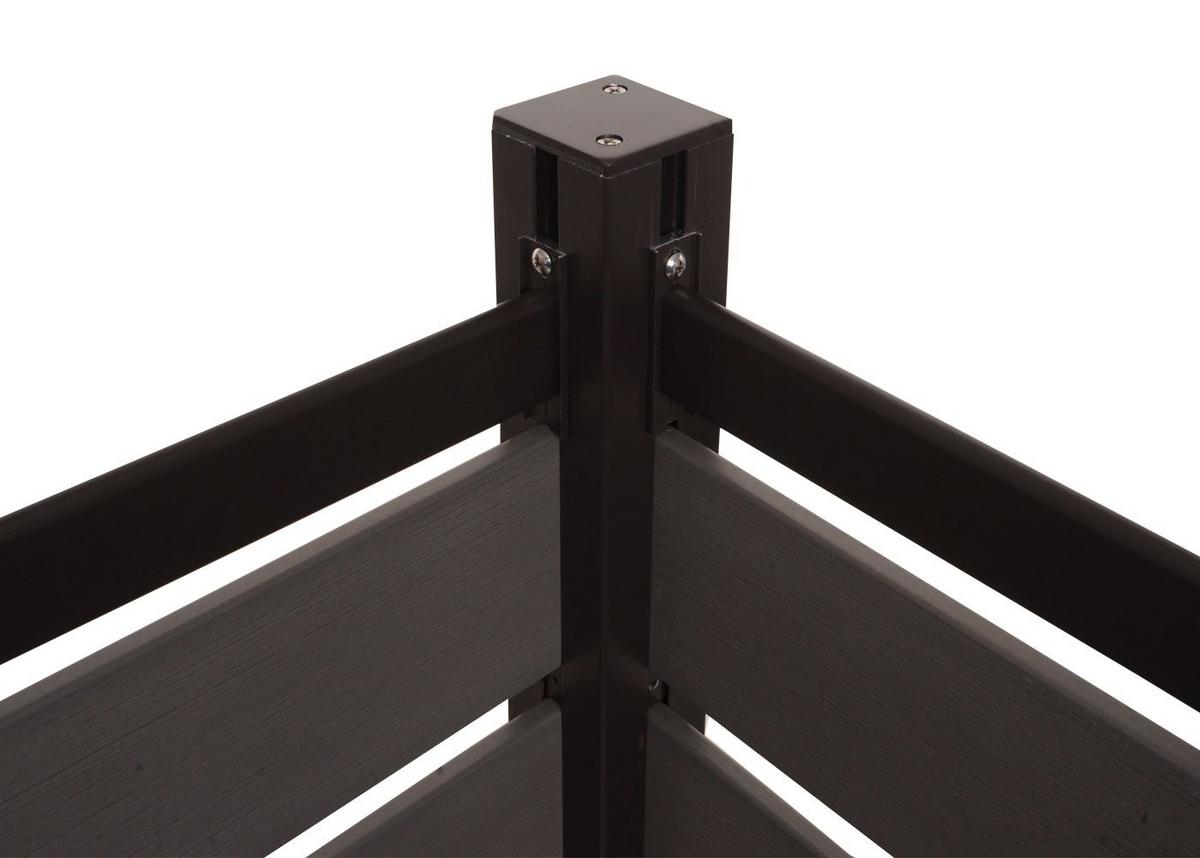 ALU MÜLLTONNEN-ZAUN Grau - Grau, Metall (110/130/6cm) - MCW