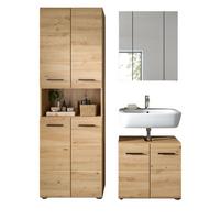 BADMÖBEL SET 3-teilig in Artisan Eiche, Badkombination 135 x 185 cm, Cover - Schwarz/Eiche Artisan, Glas/Holzwerkstoff (135/185/30cm) - Inn.Furn