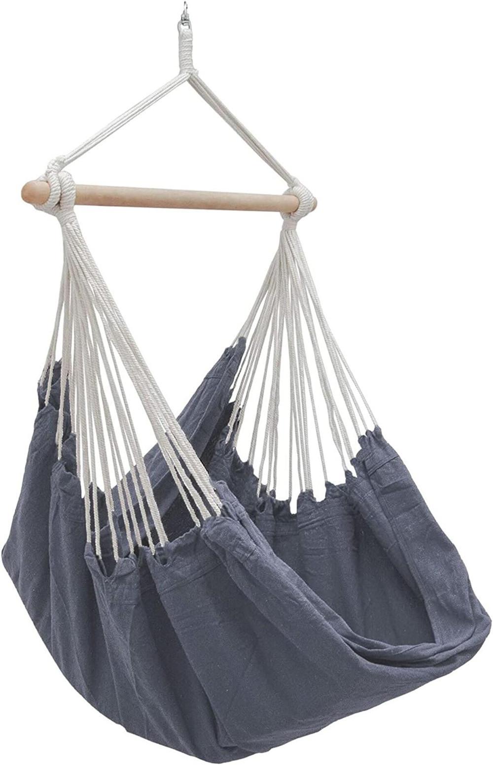 XXL HÄNGESESSEL 185/130 cm Belastbar bis 150 kg Anthrazit - Grau, Textil (130/155/185cm) - Amanka