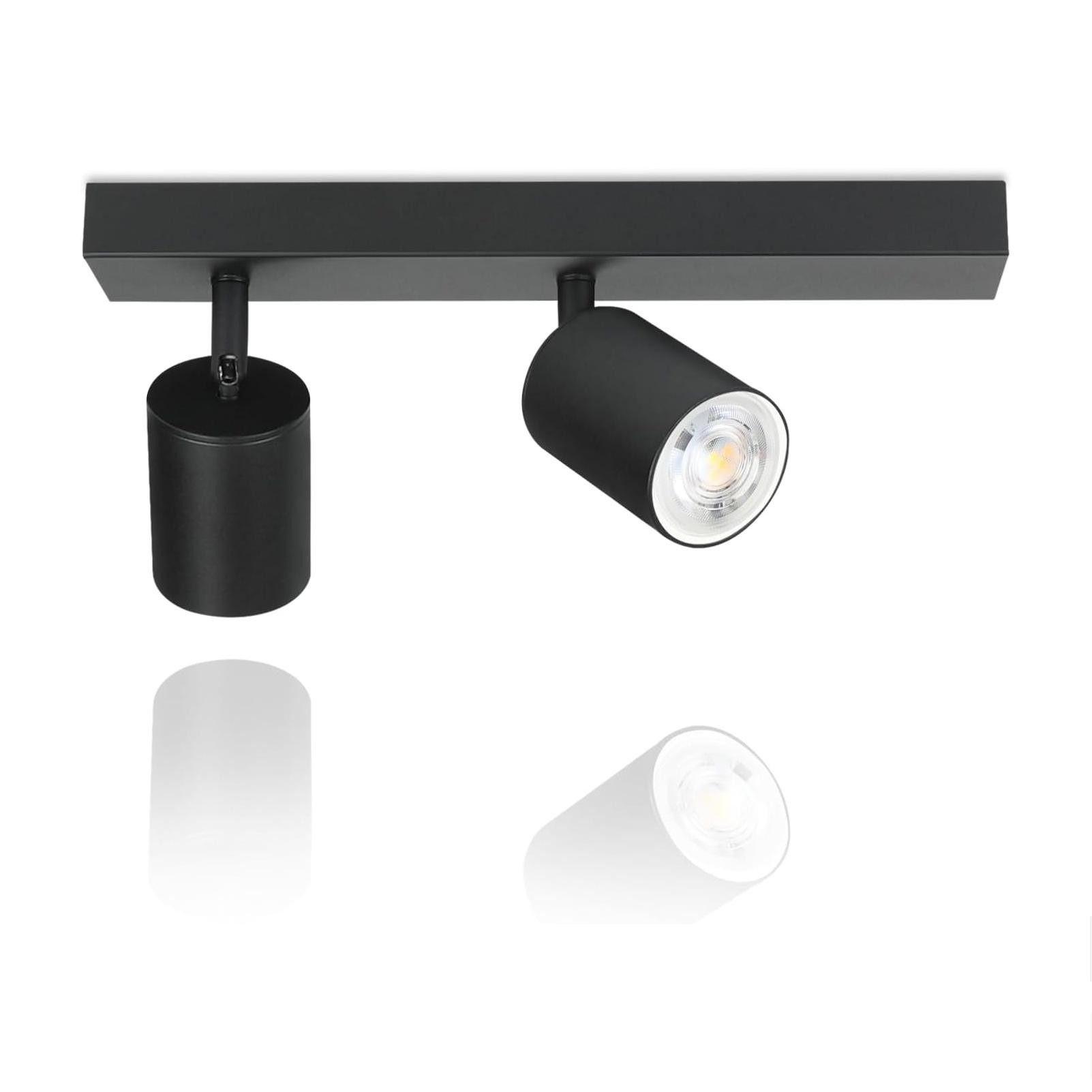 DECKENSTRAHLER Bergisch 2-flammig 30/5/14.4 cm - Schwarz, Metall (30/5/14.4cm) - Nettlife