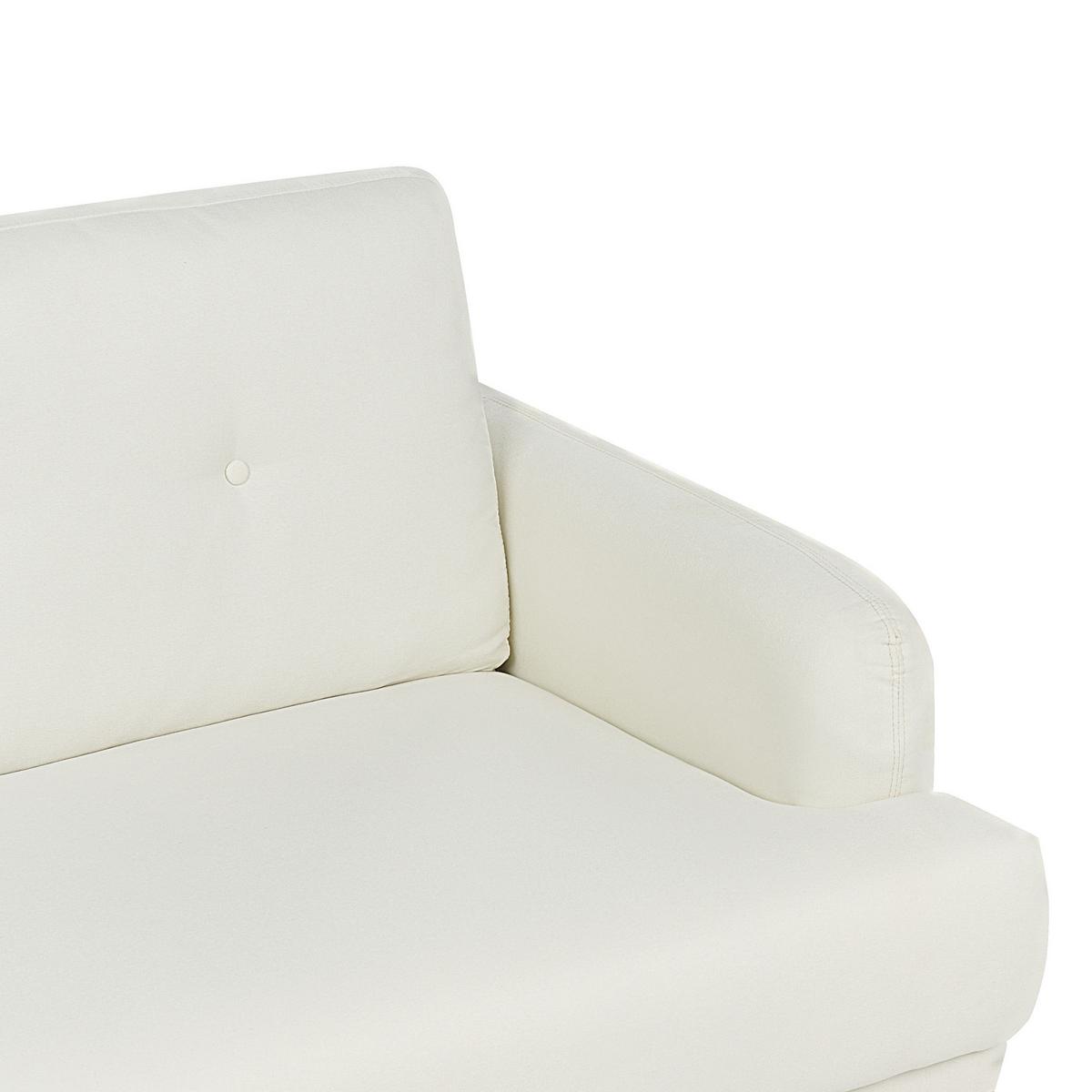 2-SITZER-SOFA Stoff cremeweiß Tuve - Hellbraun/Weiß, Textil (149/85/90cm) - Beliani