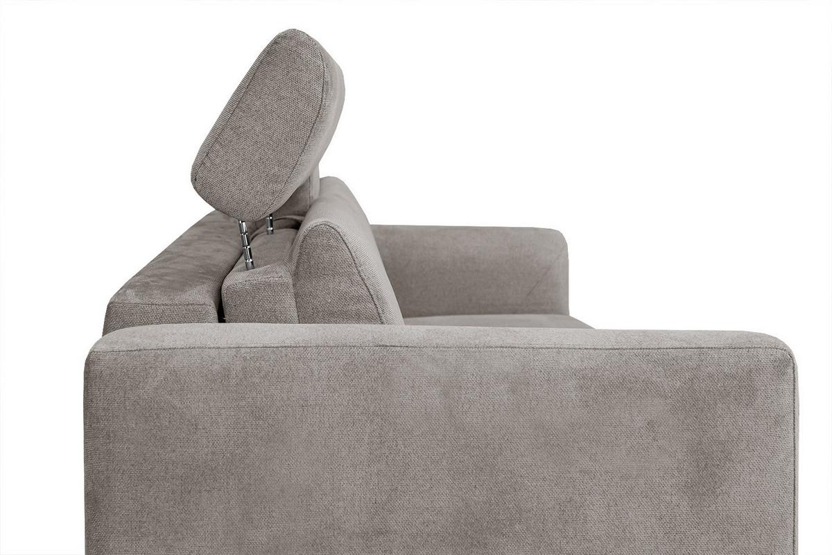 SOFA MEZO 3-Sitzer mit Schlaffunktion, taupe - Taupe/Schwarz, Holz/Textil (232/90/107cm) - Wozimo