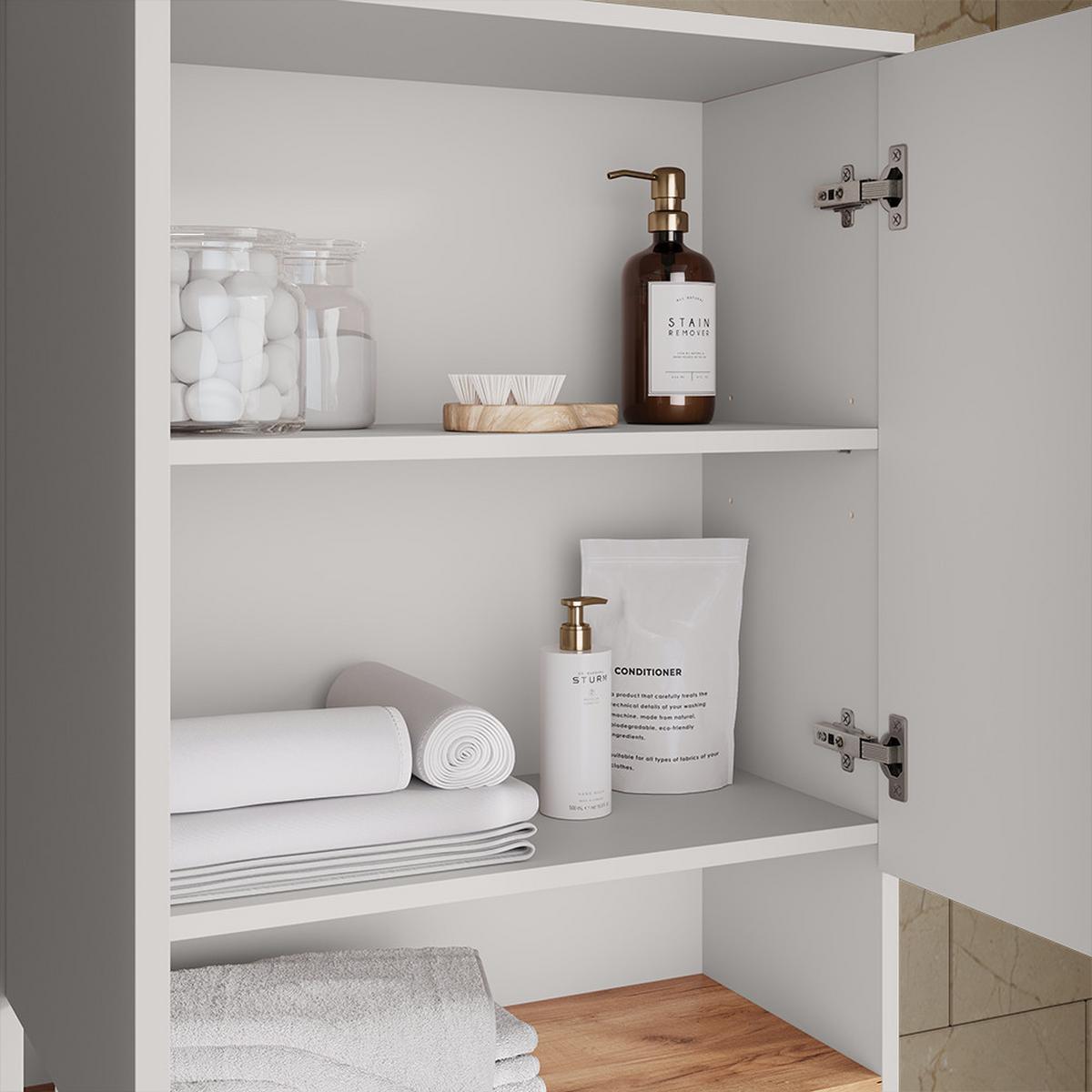 WASCHMASCHINENSCHRANK Paolina Weiß/Artisan 68 x 100.4 cm - Weiß/Eiche Artisan, Holzwerkstoff (68/100.4/29cm) - Livinity®
