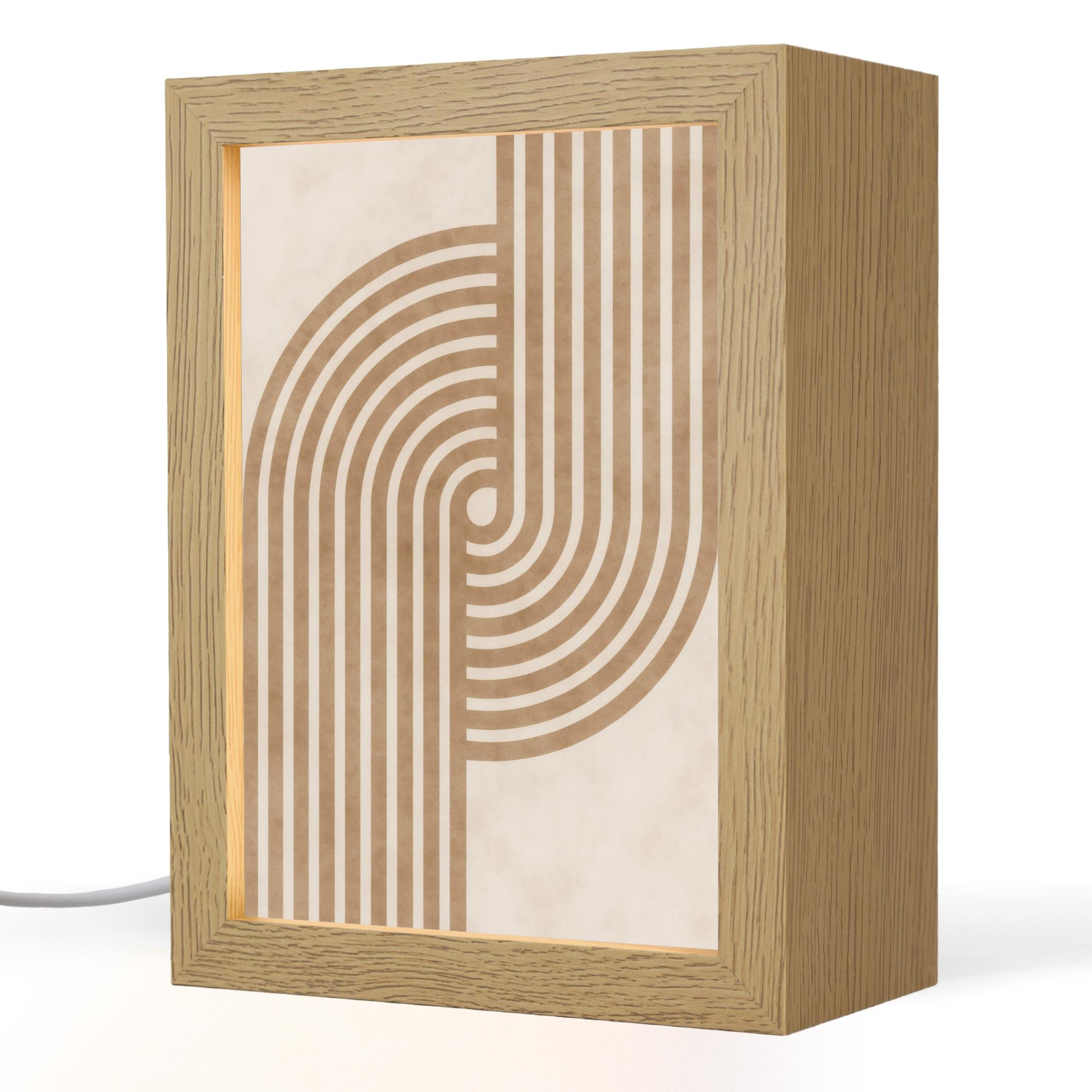 TISCHLEUCHTE Symmetrische Biegung - kupferfarbig 15x20 cm - Cappuccino, Holzwerkstoff (8/15/20cm) - OnlyWow