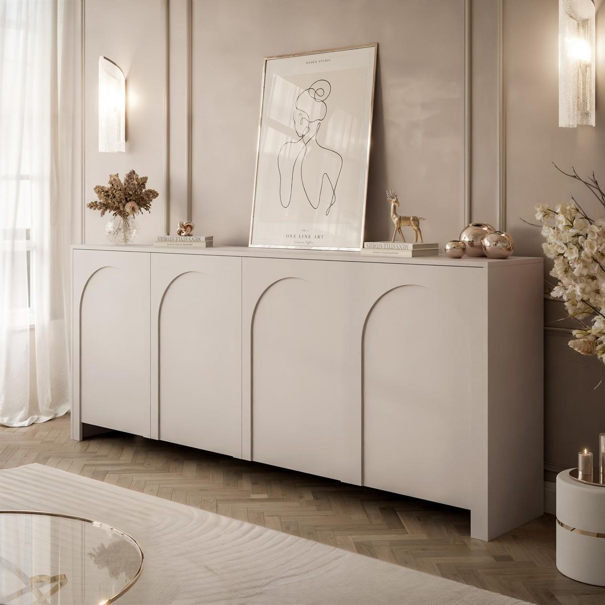 SIDEBOARDS ARIADNA Kaschmir viertürig - Kaschmir, Holzwerkstoff (204/83/35cm)