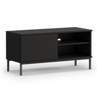 LOWBOARD Queba 1T Schwarz 100/50/41 cm – TV Tisch schwarz modern - Schwarz, Holzwerkstoff (100/50/41cm) - AX Living