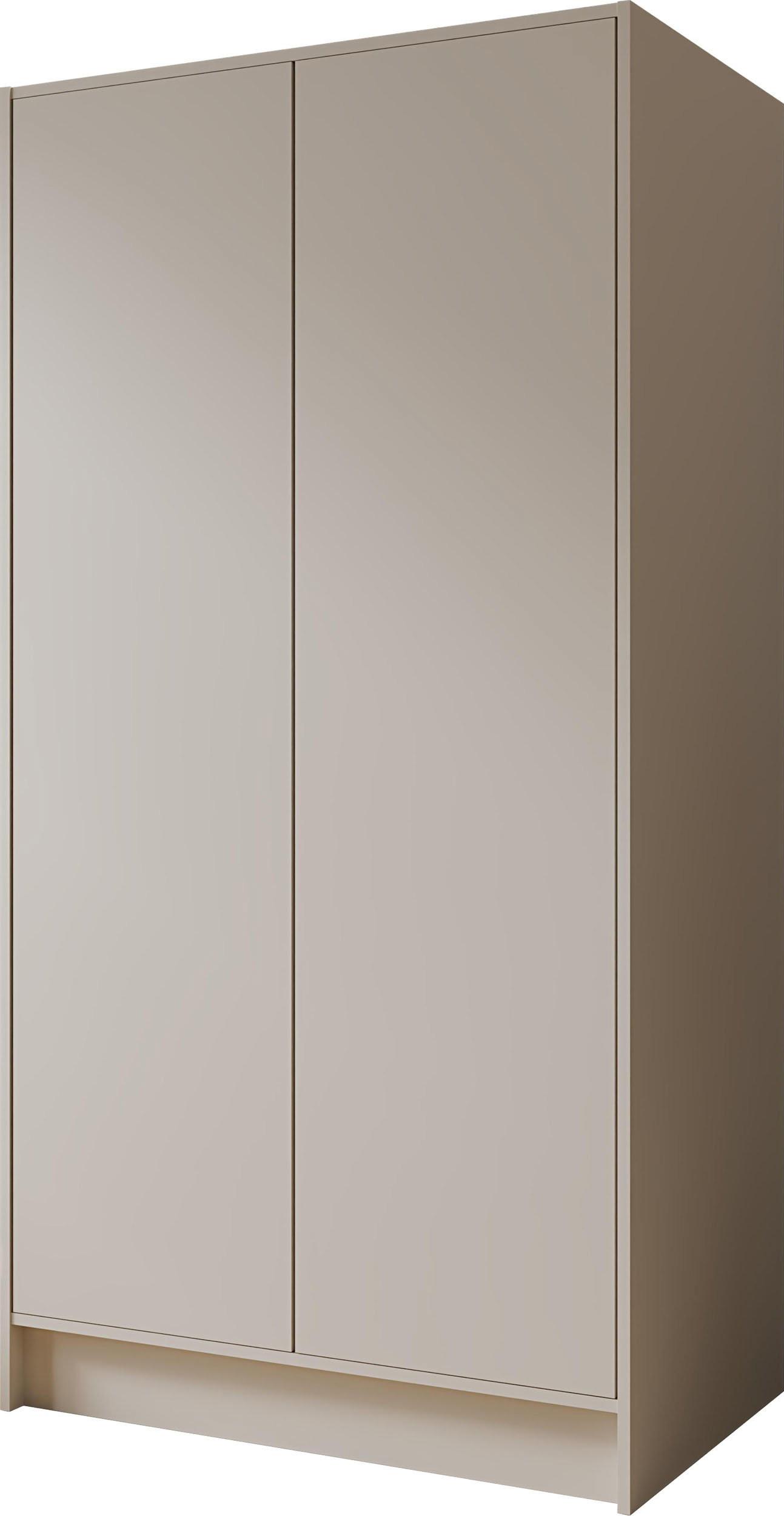 KLEIDERSCHRANK Mono Grifflos im Skandi-Stil, Kaschmir 102/200/51 cm - Kaschmir/Beige, Holzwerkstoff (102/200/51cm) - WFL GROUP