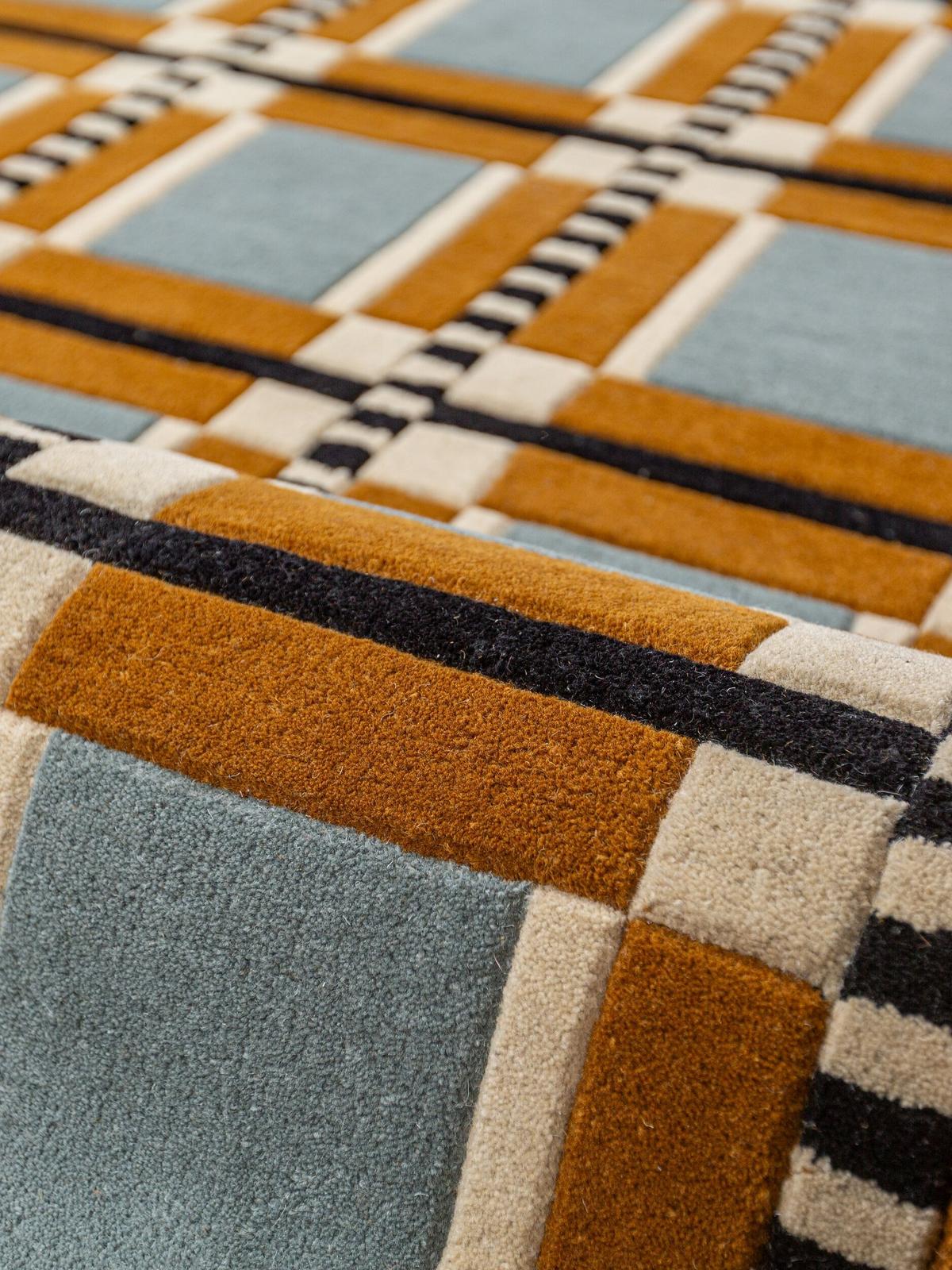 TEPPICH aus Wolle, handgetuftet, ORRIN, in Multi, Fensterkaro-Raster, 140 x 200 cm - Multicolor, Textil (140/200cm) - KADIMA DESIGN